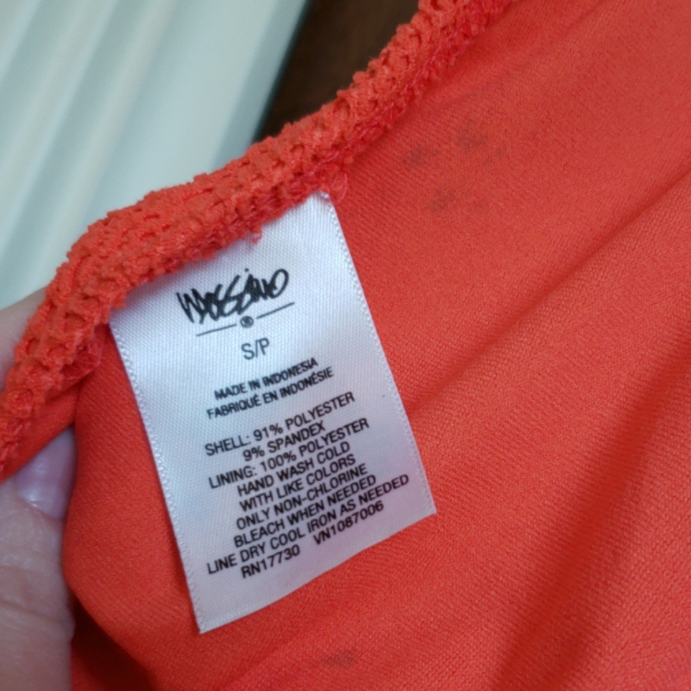 FREE W/ PURCHASE! 🥳 Textured tankini swimsuit top, orange, S - Picture 5 of 6